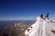 Na szczycie Matterhornu. Szczyt w Alpach na granicy Szwajcarii i Włoch.